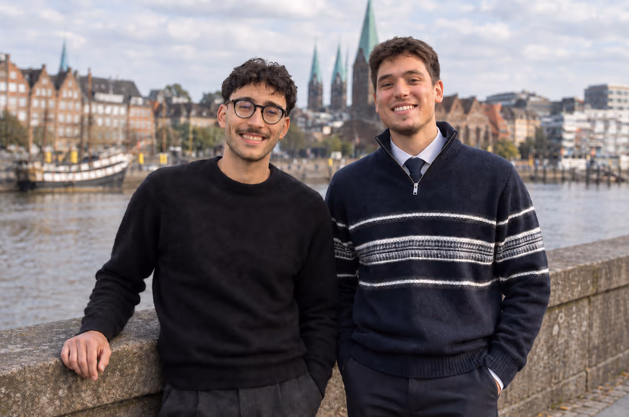 Salam und Marcel, die Gründer von Amphora, an der Weser in Bremen